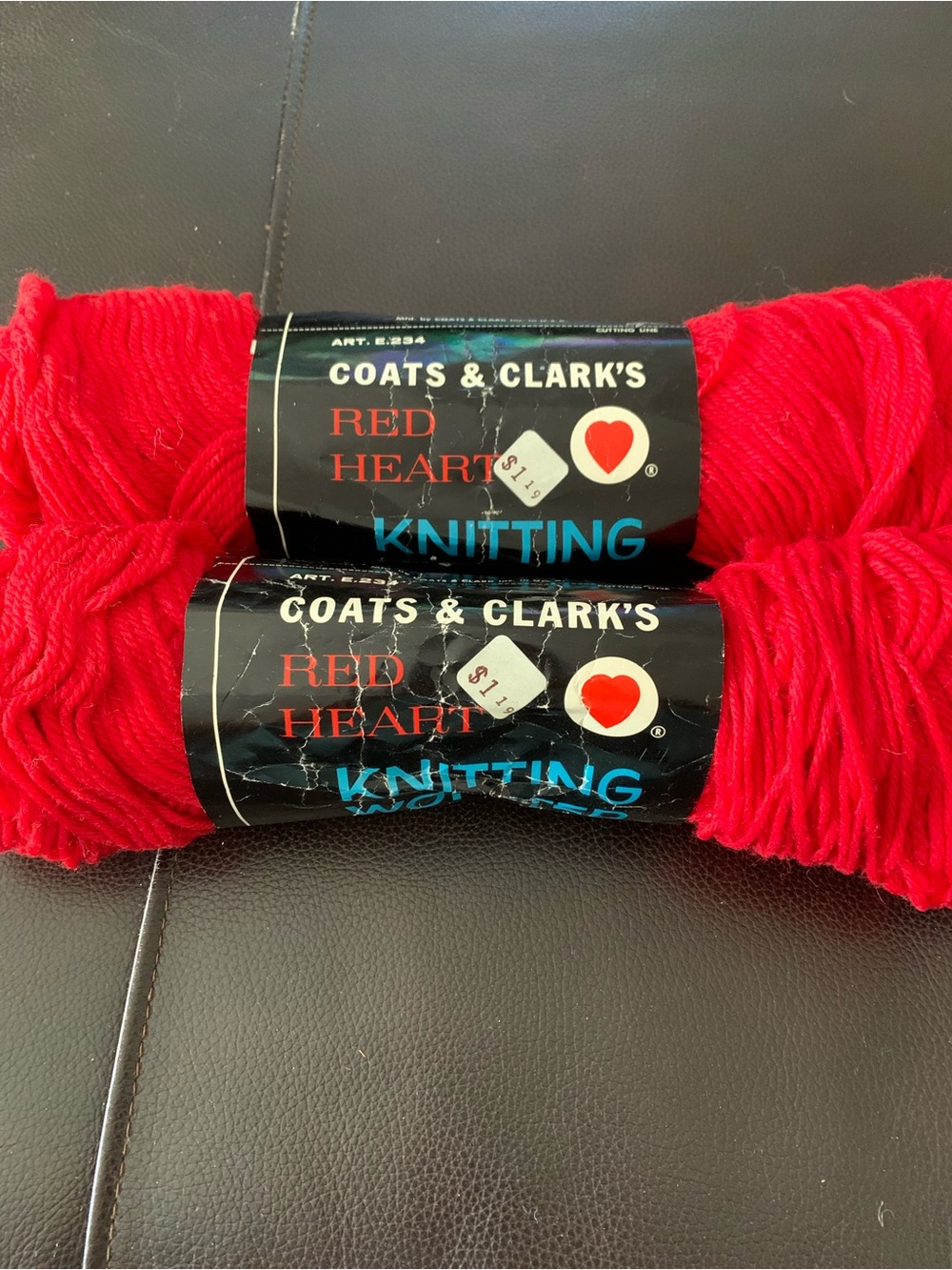 Yarn 100% Pure Virgin Wool Lot Of 2 For Knitting Color 912 Geranium Dye Lot 6399